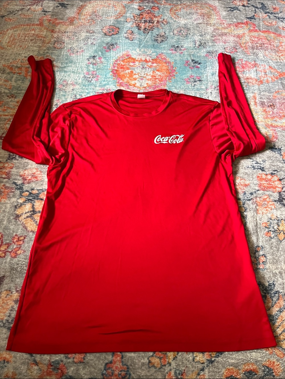 Coca Cola Red Long Sleeve Crewneck Shirt with Logo